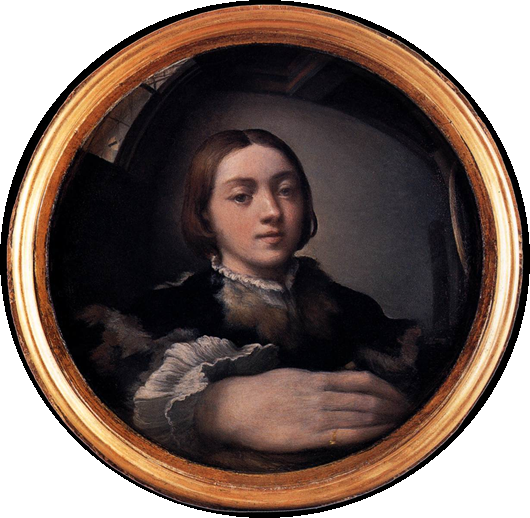 Self-portrait in a Convex Mirror, Parmigianino, 1524, Oil on convex panel