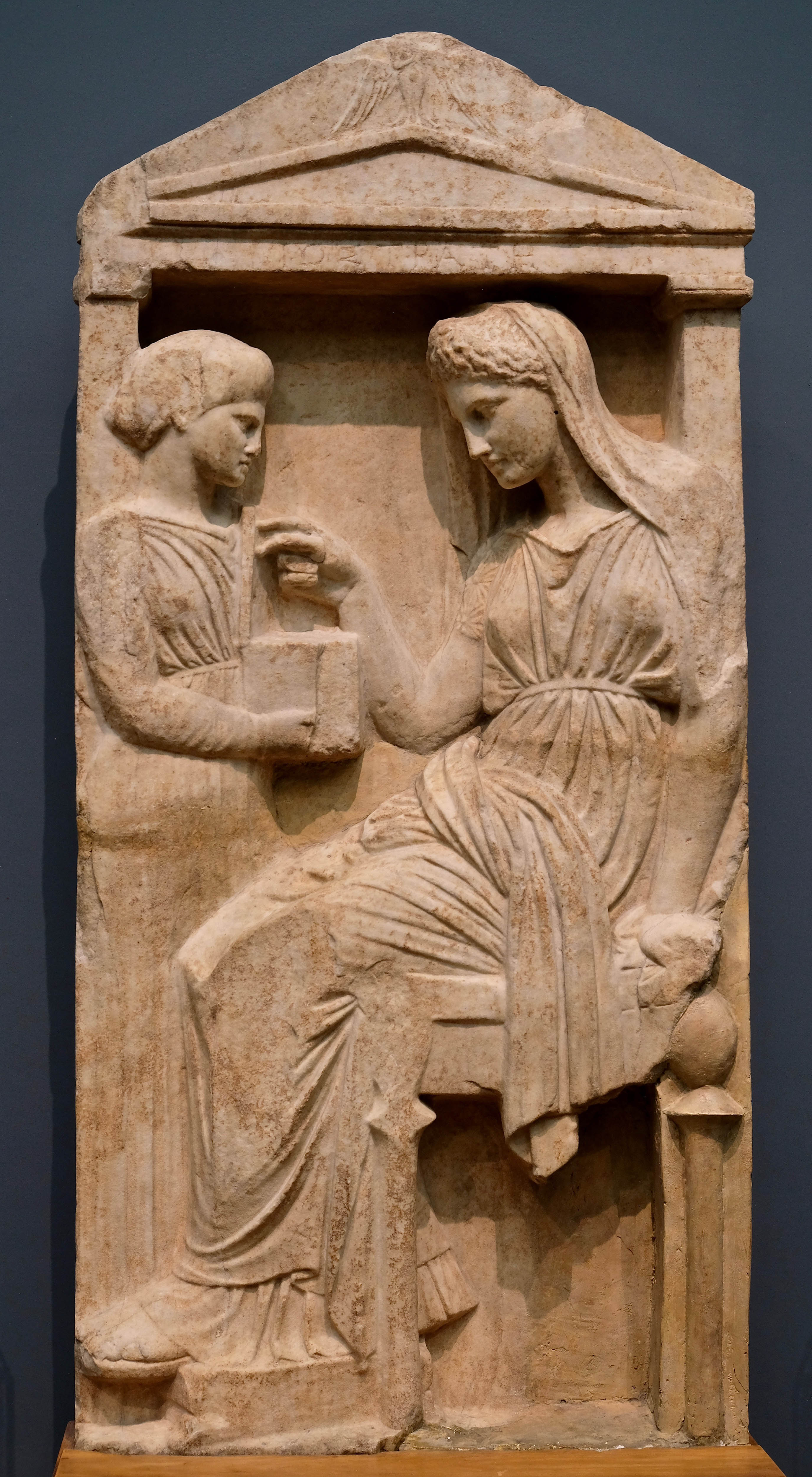 Grave relief of Iostrate, Attic, 4th century BC. Royal Ontario Museum, Toronto.