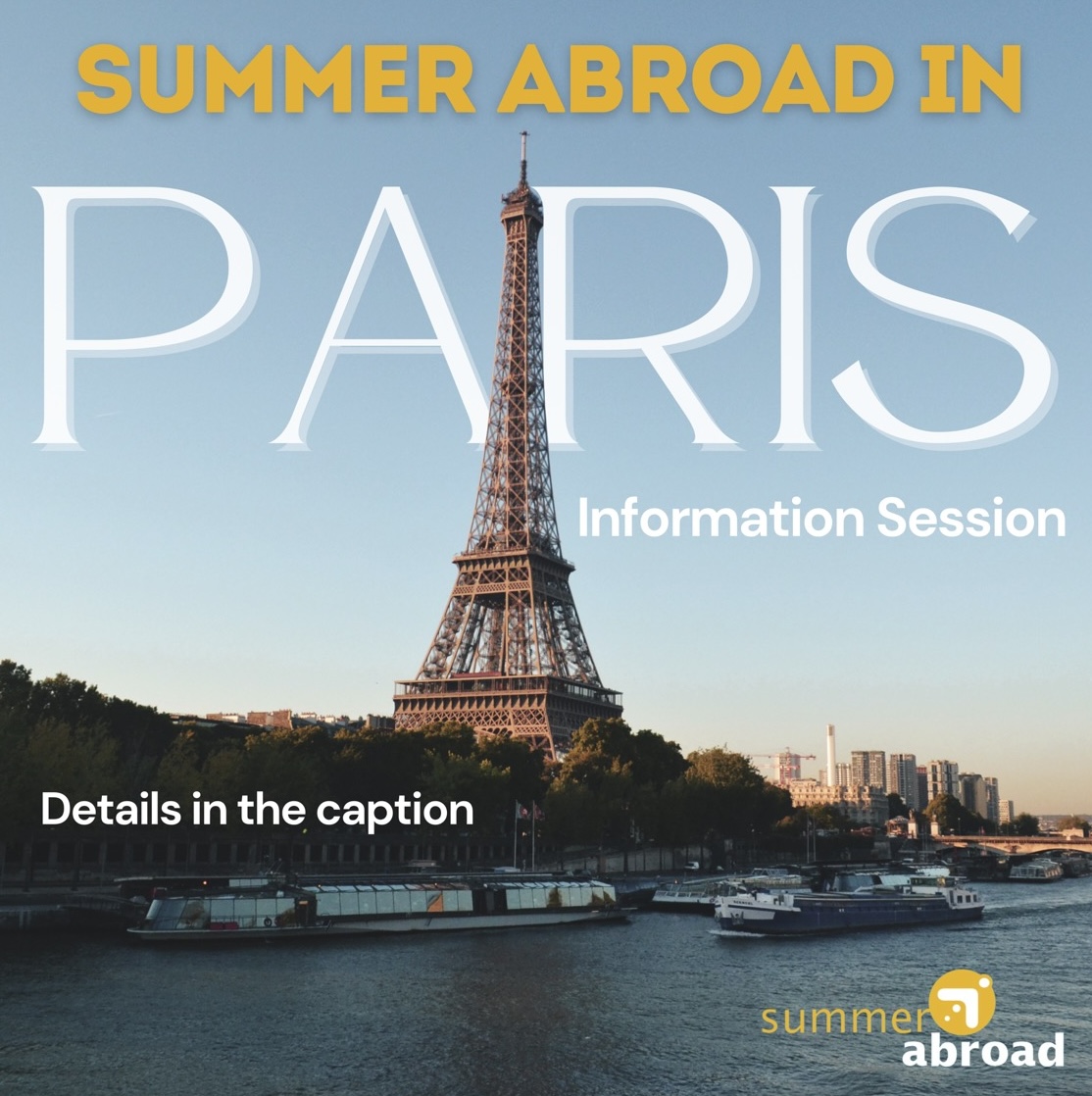 Summer Abroad Info Session Graphic Eiffel Tower