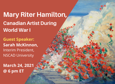 Details for the lecture beside image of Hamilton&amp;#039;s painting &amp;quot;Trenches on the Somme,” 1919