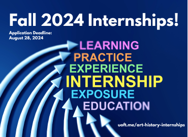 2024 Fall internships with arrows leading to words: learning, practice, experience, internship, exposure, education