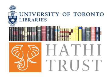 University of Toronto Libraries logo on top of a row of books on top of the HathiTrust logo.