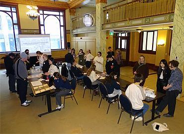 Art History students presenting research at Ontario Heritage Trust