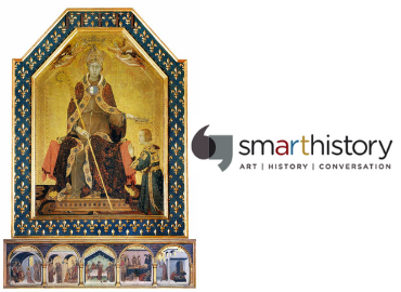 Simone Martini&amp;#039;s Saint Louis of Toulouse, c. 1317 beside the Smarthistory logo